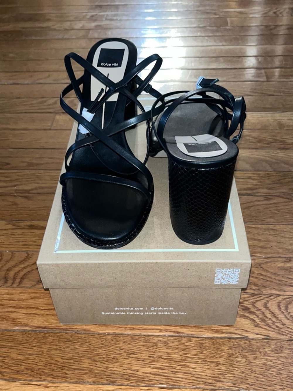 Dolce Vita Barly Leather Strappy  Sandals Black Women’s Size 10 NEW - Picture 7 of 13